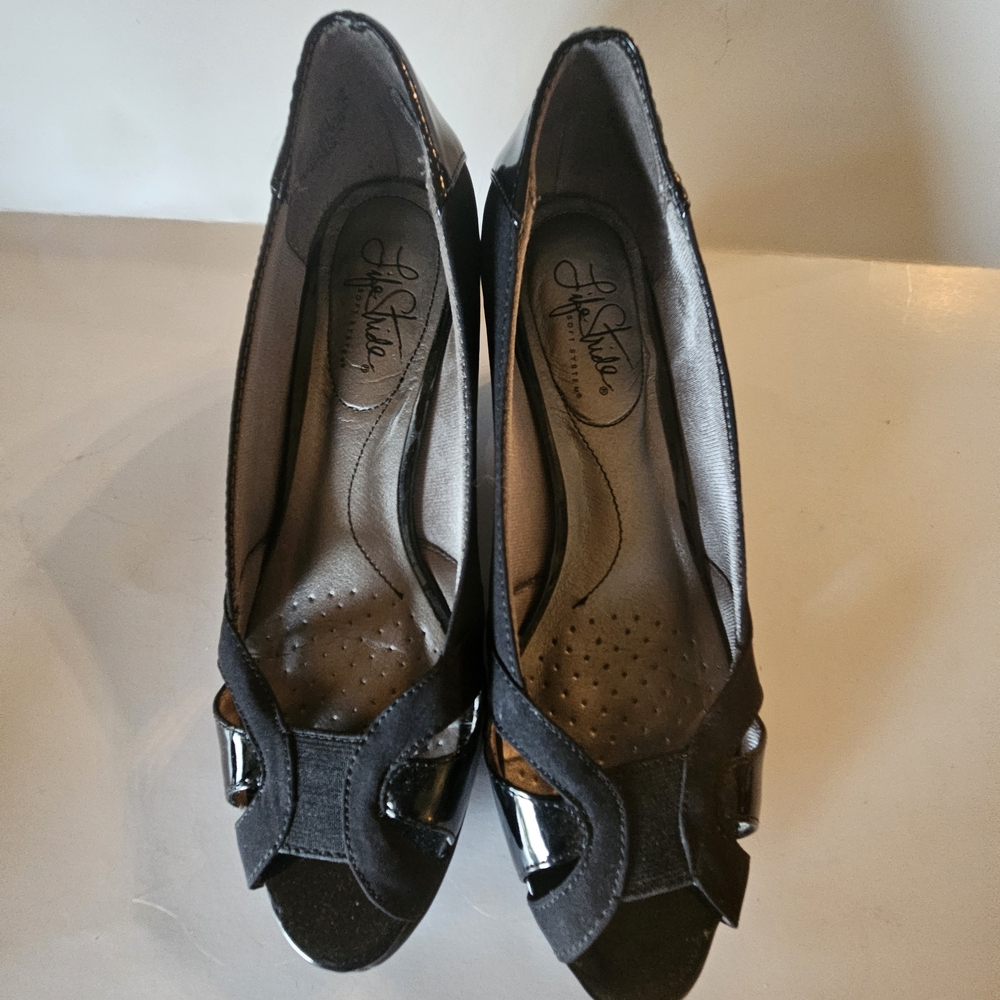 Stylish Black Peep-Toe Heels